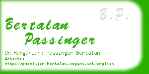 bertalan passinger business card